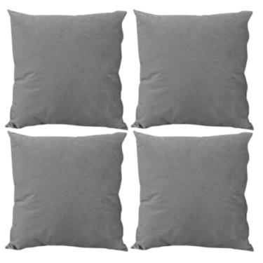 Imagem de Almofadas Coloridas 45x45cm em Suede com Enchimento (4, Chumbo, Quadrado)