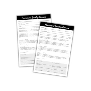 Imagem de Consentimento e consulta permanente de joias, pacote com 30 unidades, 10 x 15 cm, instruções de cuidados de aplicação simples para clientes, placa de isenção de cabine de artesanato