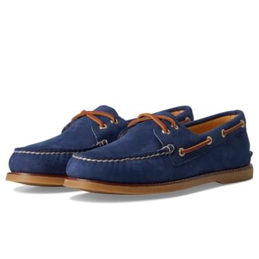 Imagem de Sperry Sapato náutico masculino Gold Cup autêntico original com 2 furos, Azul marino, 46