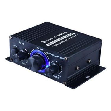 Imagem de Mini Amplificador Áudio Estéreo Rádio Microfone 400w Ak-170 - Pool, 20