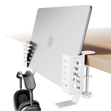 Imagem de Suporte lateral para laptop, armazenamento lateral de mesa, organizador de mesa lateral sem broca, suporte lateral para laptop, suporte para tablets, organizador de mesa para laptops, tablets,