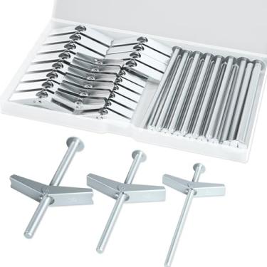 Imagem de ALLWIN 30Pcs Parafusos De Alternância Para Drywall, Âncoras De Parede Ocas Para Serviços Pesados Para Teto De Drywall - Kit De Âncoras E Parafusos De Metal Para Drywall, Âncoras De Borboleta De 3 Ta