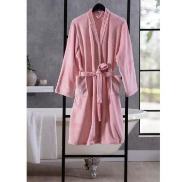 Imagem de Roupão Quimono Jolisoft Jolitex Ultra Macio toque seda, Rosa claro, GG
