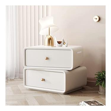 Imagem de Mesa De Cabeceira Inteligente Com Estação De Carregamento Usb, Mesa Lateral Com Gaveta, Mesa De Cabeceira Moderna Em Madeira Maciça, Rotativa Superior, Or, 3.creamy Yellow, 50 * 40 * 48