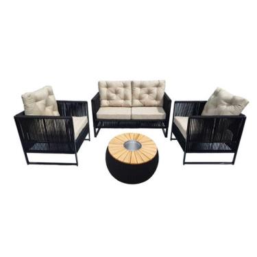 Imagem de Jogo Sofá Conjunto Poltronas C/ Sofá Corda Náutica Varanda Varanda Fib