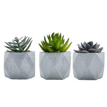 Imagem de Vaso 7,5X11,3Cm De Suculenta Artificial Cimento Paramount 2267