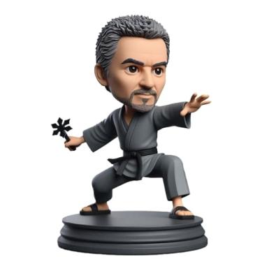Imagem de Mestre de dardos personalizado Bobblehead com arma da sua foto para amantes de dardos fãs de artes marciais pai namorado irmão exibição de mesa exclusiva lembrança feita à mão