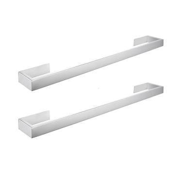 Imagem de Kit de banheiro preto escovado - suporte para toalhas de aço inoxidável, 2 toalheiros