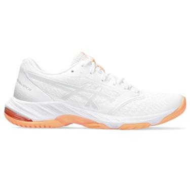 Imagem de ASICS Tênis de vôlei feminino Netburner Ballistic FlyteFoam 3, Branco/Cinza geleira., 41