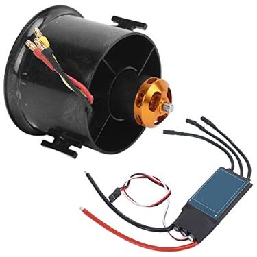 Imagem de Sonew Motor QX 70mm EDF Conjunto Com Motor Sem Escova de 2600kV e 12 Lâminas de Ventilador de Dutos para RC Airplane - Inclui 80a ESC para Desempenho de Alta Eficiência
