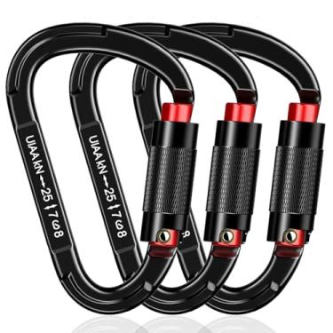 Imagem de QIWYMHW Mosquetão Com Trava Automática Para Serviço Pesado De 25 Kn, Certificado Pela Uiaa, Equipamento Escalada Segurança Rapel, Redes, Resgate, Guia Cães, Balanço