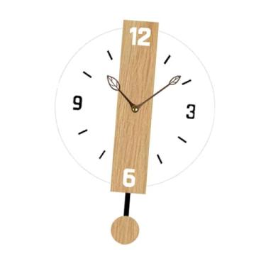 Imagem de IEUDNS Relógio de parede pendurado decoração para casa artesanato com pêndulo decoração para sala de estar sala de jantar presente de fazenda cozinha quarto