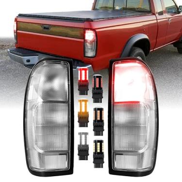 Imagem de Lanterna traseira USR 98-04 D22 – Conjunto de 2 peças de lâmpadas traseiras traseiras com 6 lâmpadas de LED (esquerda + direita) - compatível com caminhonete Nissan Frontier 1998-2004 todos os modelos