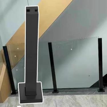 Imagem de Poste De Corrimão De Vidro De Escada Comercial, Coluna De Balaustrada Resistente Para Painel De Vidro/Plástico/Madeira, Coluna De Guarda-corpo Interior Exterior, Mid Post, 150cm/59in