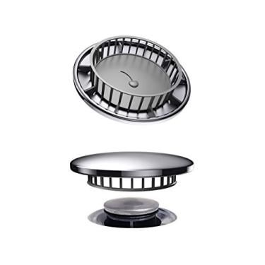 Imagem de Apanhador de cabelo de aço inoxidável Tub Flo para ralos de chuveiro, banheira e pia - serve na maioria dos ralos sem instalação