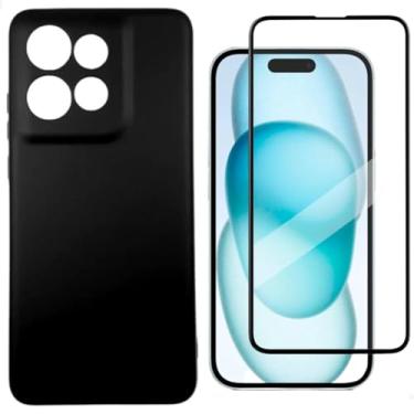 Imagem de [GL CASES] Capa G15 Capinha Moto G15 Case Aveludada Anti Impacto Reforçada Silicone Emborrachado Com Proteção De Câmera + Pelicula Para Motorola Moto G15 De Vidro 3D Cobertura Total Da Tela