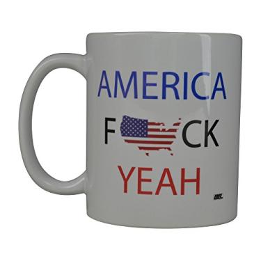 Imagem de Rogue River Tactical Melhor caneca de café bandeira dos EUA patriota americano novidade xícara ótima ideia de presente para homens pai pai marido militar veterano conservador (América Yeah)