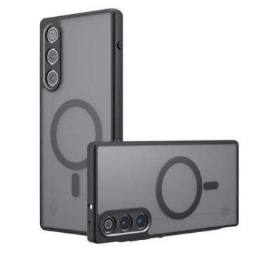 Imagem de Kukoufey Capa compatível com ZTE Nubia Red Magic 10 Air, compatível com MagSafe, compatível com ZTE Nubia Red Magic 10 Air 5G NX779J capa de celular magnética integrada antichoque preta