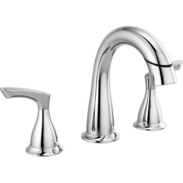 Imagem de Delta Faucet Broadmoor Torneira de banheiro cromada, torneira de banheiro, torneira de banheiro generalizada 3 furos com pulverizador de puxar, torneira de pia de banheiro, cromada 35765LF-PD