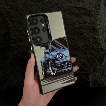 Imagem de MVVKKY para Samsung A56 Moda Esportes Carro Telefone Capa Pc Prata Revestimento Rígido Capa (para Samsung A56/Preto LanChe)