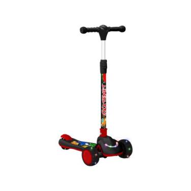 Imagem de Patinete Infantil 3 Rodas Bandeirante Skatenet Preto e Vermelho, Preto