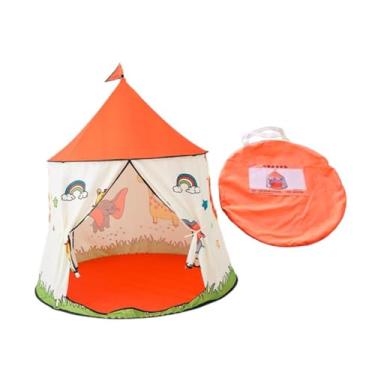 Imagem de Amagogo Barraca infantil, tenda dobrável, crianças criativas jogam barraca, crianças Castle Playhouse para carnavais, playgrounds, crianças, meninas meninas, Laranja
