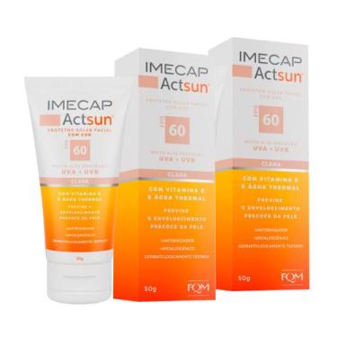 Imagem de Kit 2 Protetor Solar Imecap Actsun FPS 60 Cor Clara 50g