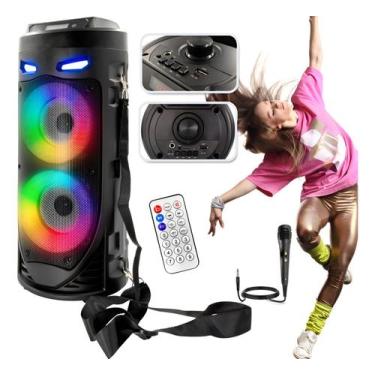 Imagem de Caixa De Som Bluetooth Grande Amplificada C Microfone Alça Grasep D-S3