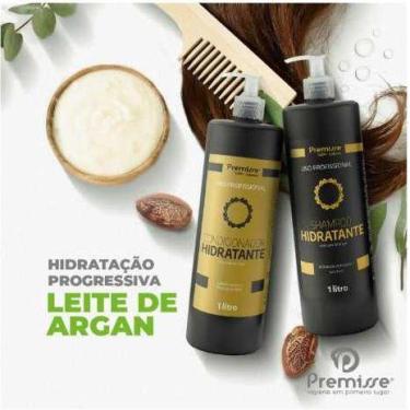 Imagem de Kit Hidratante Premisse Leite de Argan Cabelos Macios Shampoo 1litro +