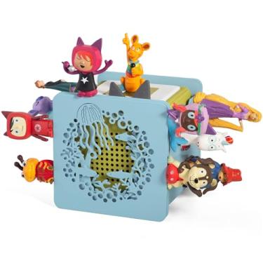 Imagem de SAELICH Prateleira de recife de coral para Toniebox, para bonecos Tonies, 25 a 40 peças - Armazenamento de exibição de metal para prateleira Tonies, decorações de quarto infantil e presentes (azul)