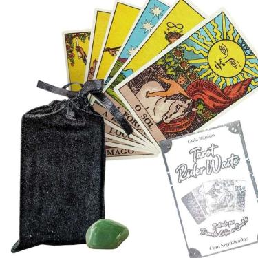 Imagem de Kit Baralho Tarot Rider Waite Português 78 cartas + Mapa Astral + Toalha
