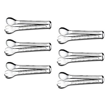 Imagem de Kit 6 Pçs Pegador De Salada Inox Restaurante Multiuso 20cm