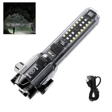 Imagem de Lanternas recarregáveis de alto lúmens, lanternas táticas potentes, lanterna LED de 6 modos ajustável, lanterna impermeável, dispositivo de iluminação de emergência portátil, adequada para uso