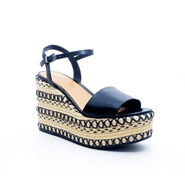 Imagem de Schutz Lohane Black Espadrille Leather Vamp Ankle Strap Platform Wedge Sandal (10)