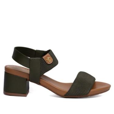 Imagem de Sandália Feminina Modare Elástico Canelado Verde/Marrom, Verde, 37