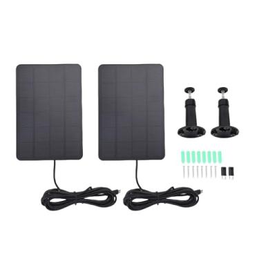 Imagem de Zyyini Painel Solar de 10W para Câmera de Segurança, IP65 à Prova D'água e 360 Suporte Ajustável Com Cabo de 9,8 Pés, para Piscar a Bateria Recarregável de 4 Câmeras de Câmera Ao Ar