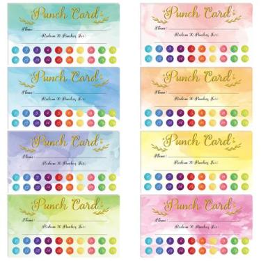 Imagem de Punch Cards Fumete 400 unidades para Classroom Reward 8 estilos