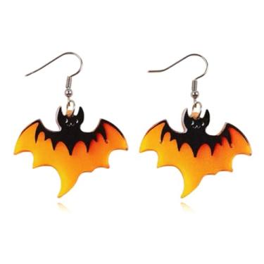 Imagem de YasiIm Brincos de Halloween feitos à mão em acrílico com espiral, fantasma, gótico, engraçado, animal, fantasma, gancho, para mulheres, Large, Metal Acrílico, Sem pedra preciosa