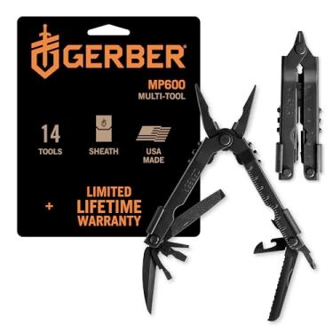 Imagem de GERBER GEAR Multi-Plier 600 - Multiferramenta 14 Em 1 Com Bainha, Alicate De Bico Fino, Chave Fenda, Faca Serrilhada, Crimpagem Fios, Abridor Garrafas, Latas E Muito Mais Preto Bainha