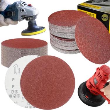Imagem de 40 X Lixas Disco Grão Liso 5 Polegadas 125mm Lixadeira Politriz KaQi -