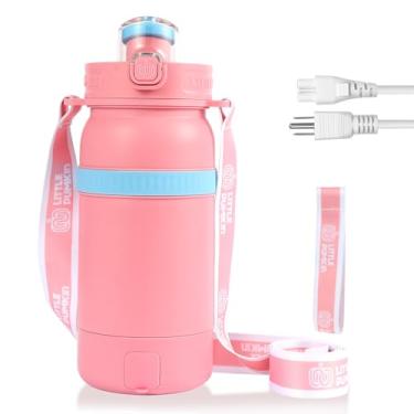 Imagem de Rzlinn Chaleira elétrica de viagem de 0,5 L (110 V), design antiqueimadura elétrica portátil vem com alça de copo, controle de temperatura, desligamento automático, forro de aço inoxidável 304 não é