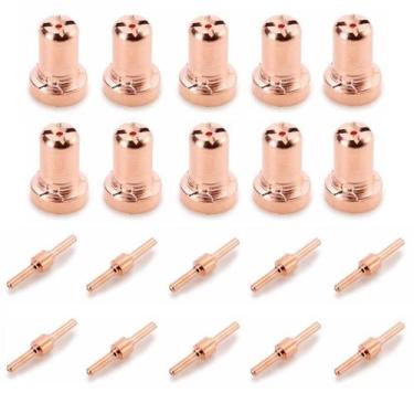 Imagem de 10 Eletrodo + 10 Bico Corte Longo Plasma Tocha Pt31 Cut 40 - OMEGA