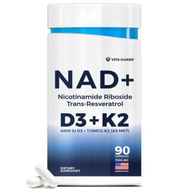 Imagem de Suplemento Vita Guard NAD com vitamina D3 e K2 60 cápsulas de 1300 mg