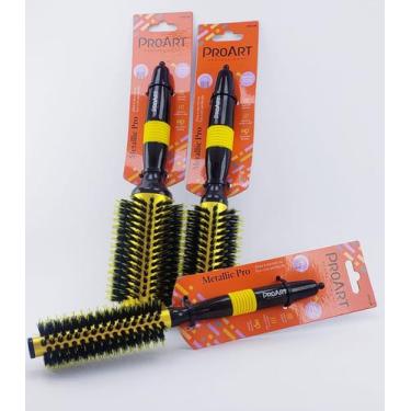 Imagem de Kit com 3 escovas Metallic Pró 15, 25 e 38mm na cor Amarelo - PROART
