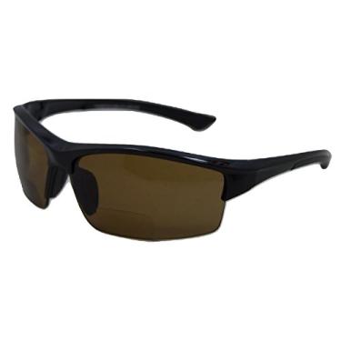 Imagem de In Style Eyes Óculos de sol bifocais Magnificent Mawi Wrap Around - Óculos de leitura com armação sem aro - Lente polarizada - Marrom - 1,75x