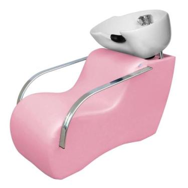 Imagem de Lavatório Confort Plus Cuba de Porcelana Branca Estofado Rosa Claro - 