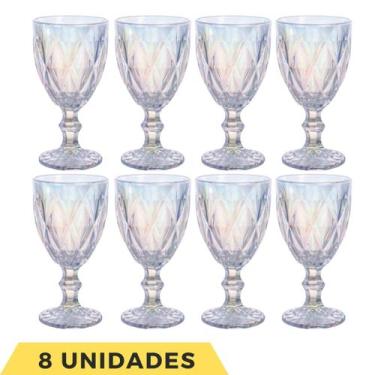 Imagem de 8 Taça Diamante 340ML Furta Cor Eventos Água Suco Rainbow - PRATICASA,