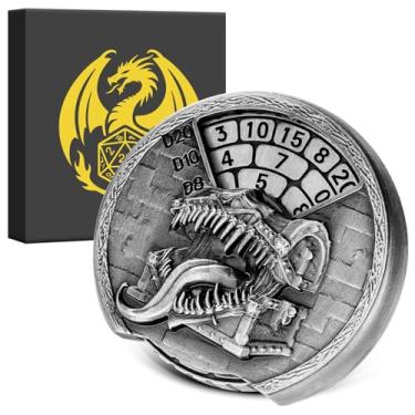 Imagem de 7-in-1 Tongue Treasure Chest Fingertip Gyro, DND Dice Spiner, DND Starter Set, 7-in-1 Metal Dice Set, D&D Gifts with Dragon Logo Gift Box, Tabletop Games, Role Playing Board Game Accessories, Silver