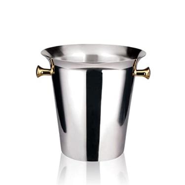 Imagem de Balde de gelo para festas balde de gelo de aço inoxidável barril de vinho aparência polida para bebidas e festas, perfeito para vinho, champanhe ou garrafas de cerveja recipiente de gelo balde de