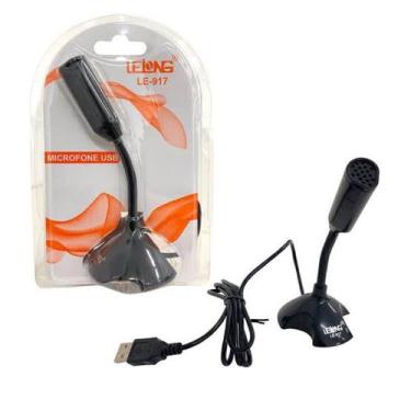 Imagem de Microfone de Mesa USB Universal Para Notebook PC Desktop Aulas e Vídeo